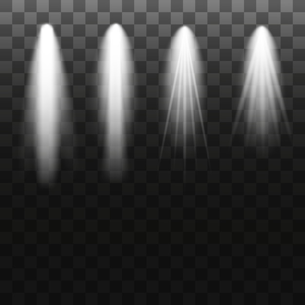 Spotlight isolated on transparent background. vector light effect