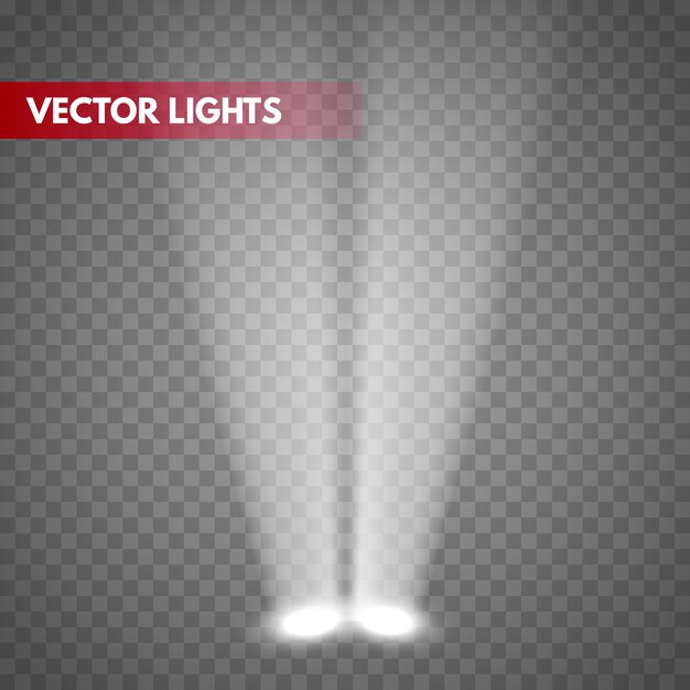 Spotlight isolated on transparent background. vector light effect