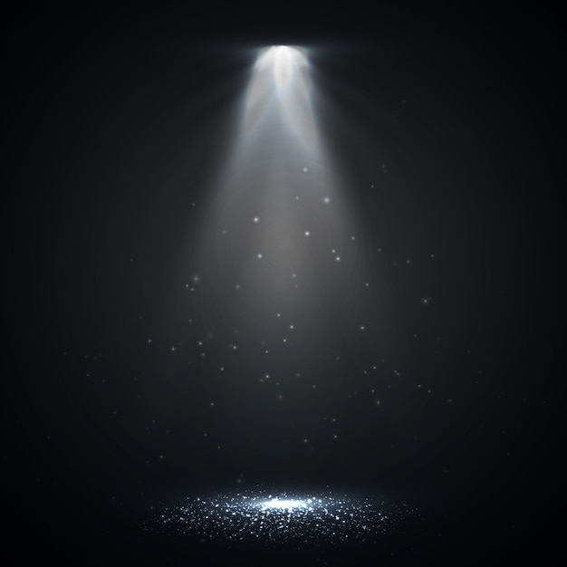 Spotlight isolated. vector glowing light effect with rays