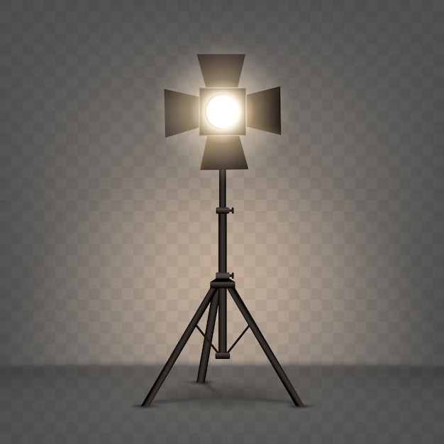 Free vector spotlight realistic illustration with warm light