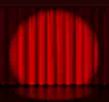 Free vector spotlight on stage curtain. event and show, fabric and entertainment. vector illustration