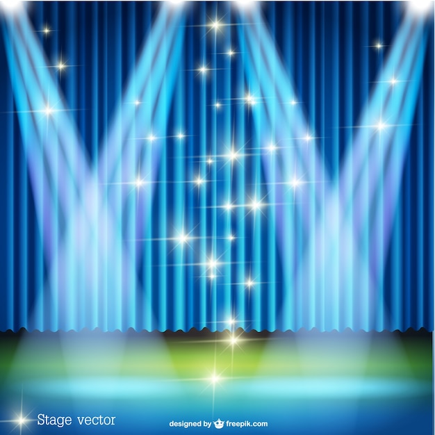 Free vector spotlight stage with sparkling lights