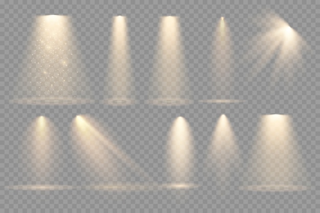 Spotlights set Premium Vector