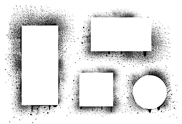 Аэрозольная краска рамки черный граффити трафарет границы