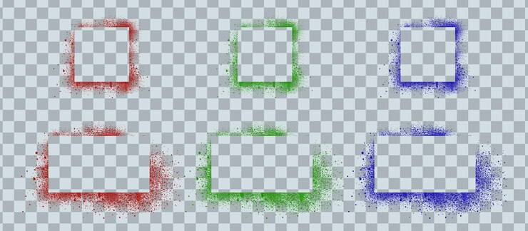 Free Vector spray paint frames colour brush graffiti borders
