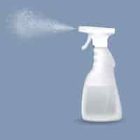 Free vector spray pistol cleaner plastic bottle white transparent