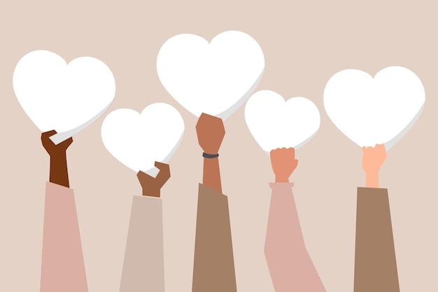Бесплатное векторное изображение Распространяйте больше любви, поддерживайте вектор черного сообщества
