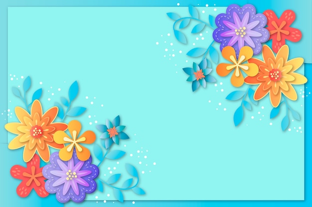 Spring background in colorful paper style