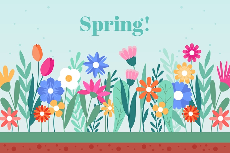 Free Vector spring background in flat design