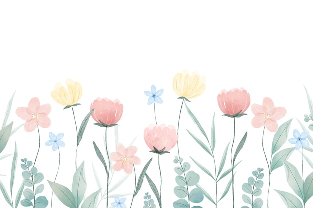 Free vector spring background painted with watercolor