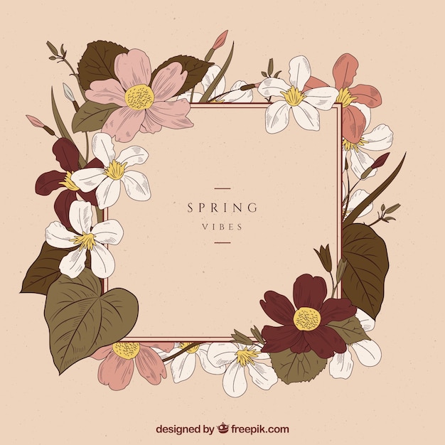 Free vector spring background in vintage style