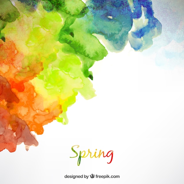 Spring background in watercolor style