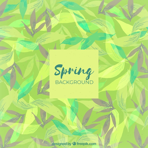 Free vector spring background in watercolor style