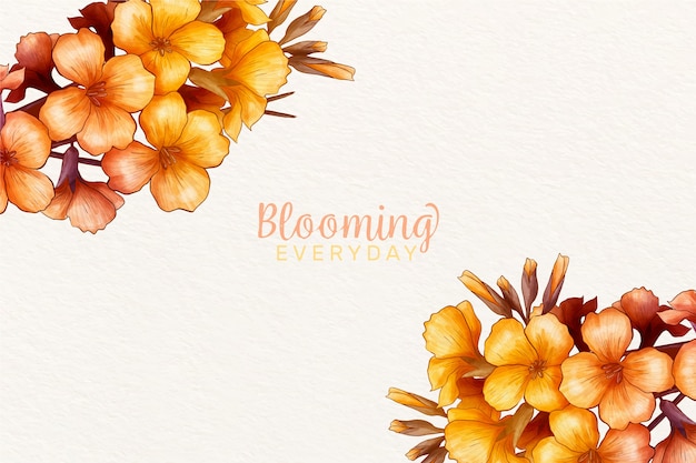 Free vector spring background with beautiful flowers