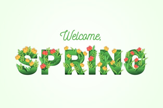 Spring background with colorful greeting