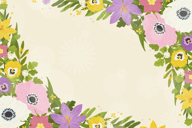 Free vector spring background with flowers