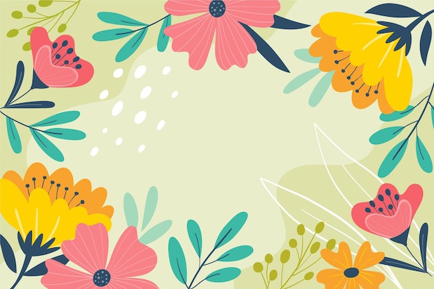 Free vector spring background with flowers