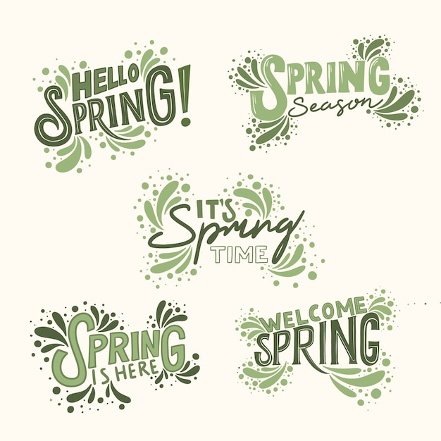 Free vector spring badge collection in flat design