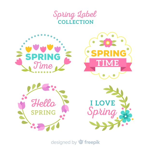 Collezione di badge di primavera