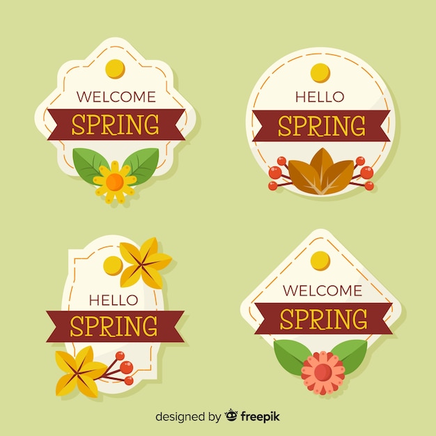 Free vector spring badge collection