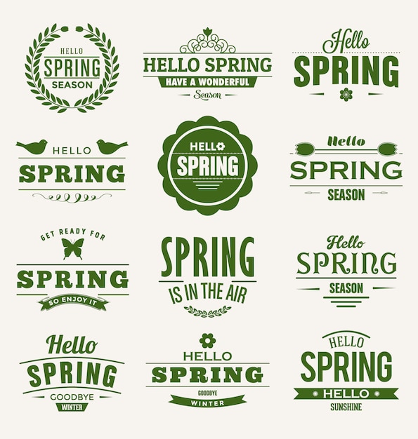 Free vector spring badges collection