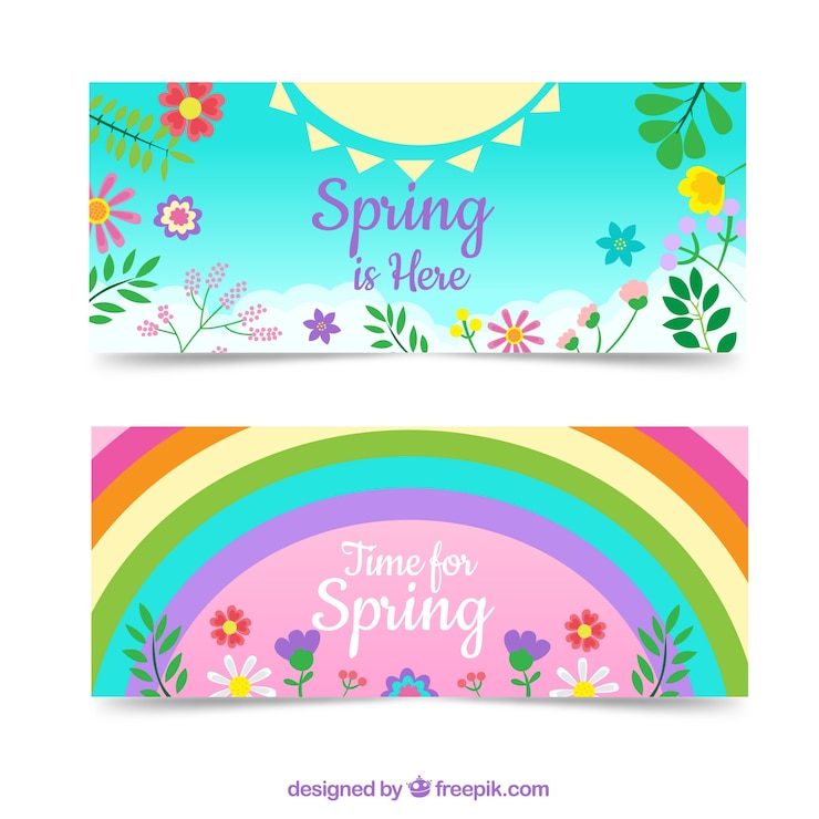 Free Vector spring banners