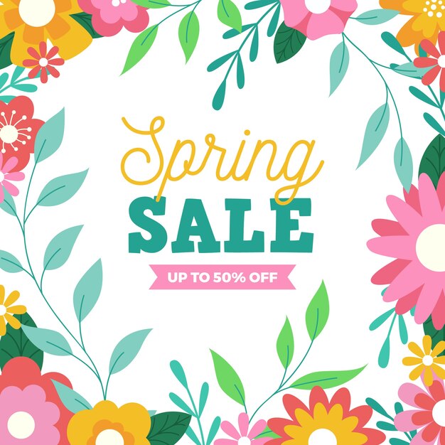 Spring best sale offers surrounded by flowers and leaves