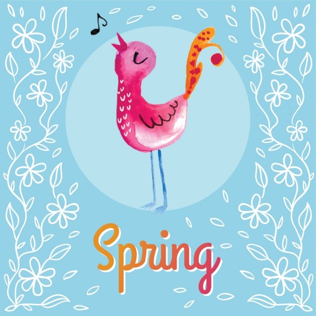 Spring bird singing background