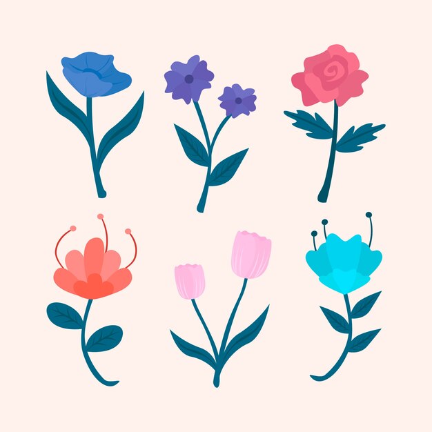 Spring blooming flowers isolated on pink background