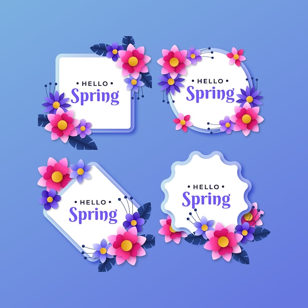 Spring celebration floral labels collection