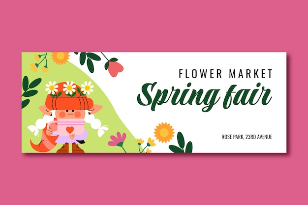 Spring celebration floral social media cover template