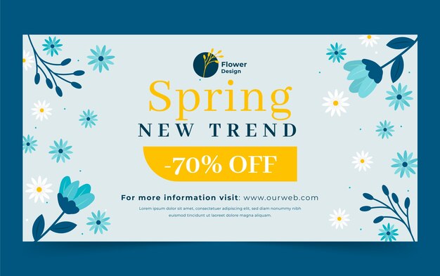 Spring celebration floral social media promo template