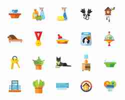 Free vector spring cleaning icon set