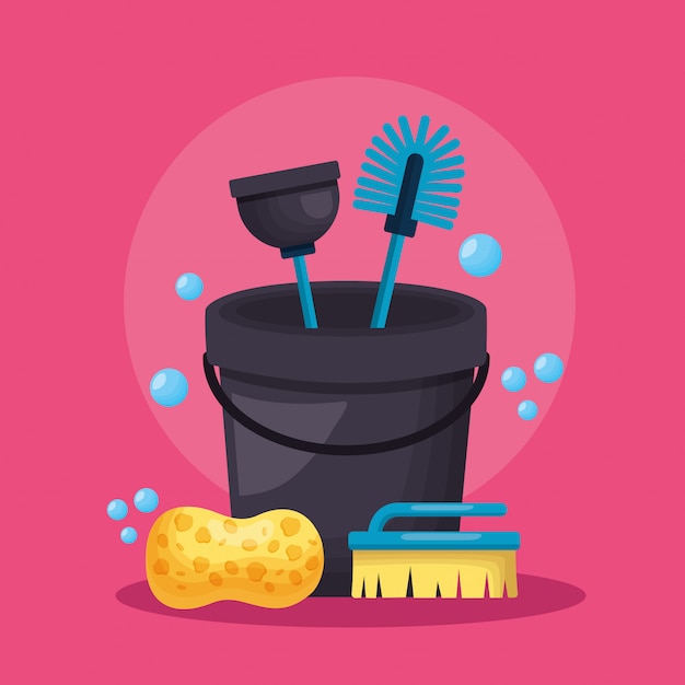 Free vector spring cleaning tools