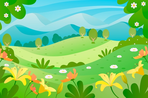 Free Vector | Spring concept for landscape