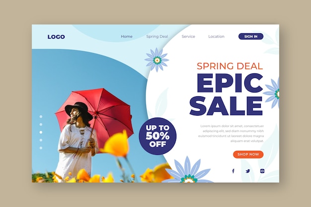 Free vector spring deal epic sale landing page