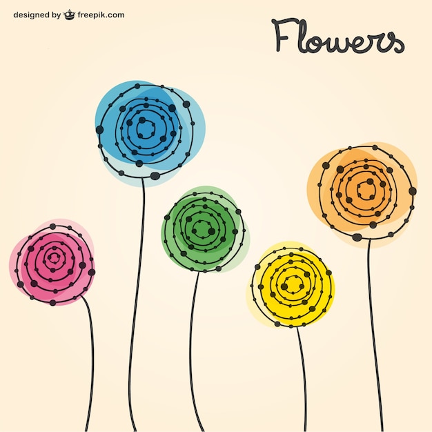 Free vector spring drawn flowers