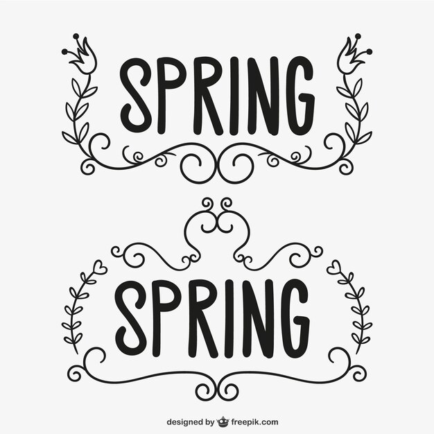 Spring drawn ornaments