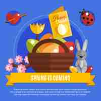 Free vector spring easter flat banner