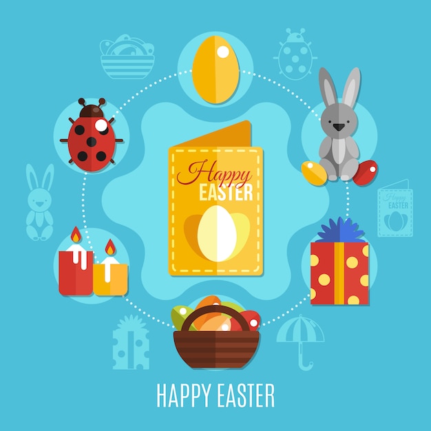 Free vector spring easter flat concept