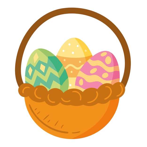 Free vector spring eggs in basket