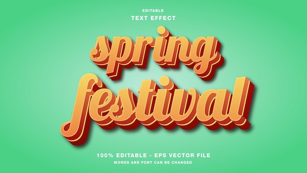 Spring festival editable text effect
