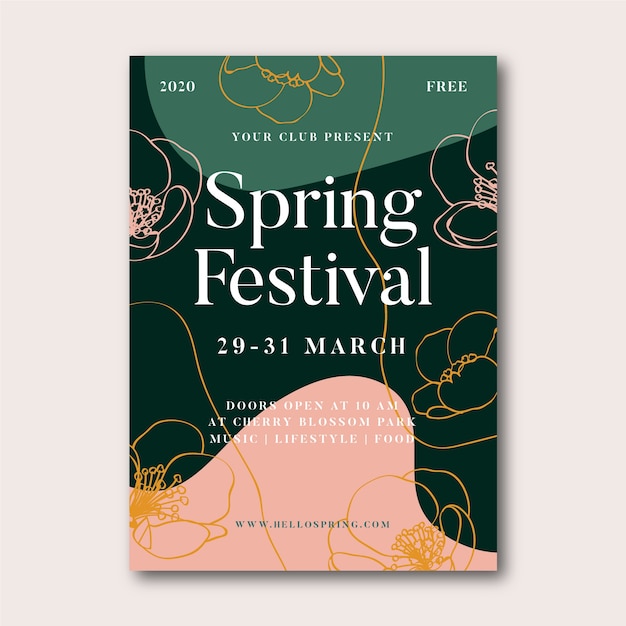 Free vector spring festival poster
