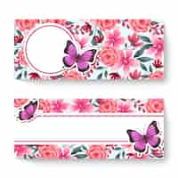 Free vector spring floral banner template with colorful flowers.