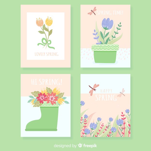 봄 꽃 카드 컬렉션