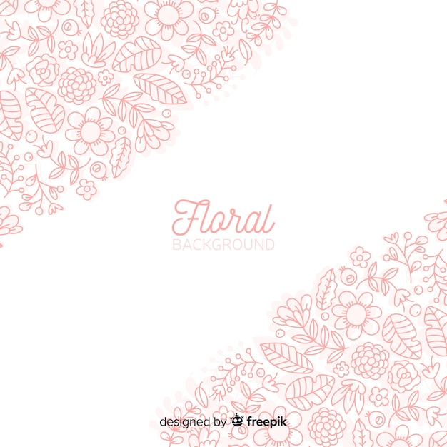 Free vector spring floral doodles background