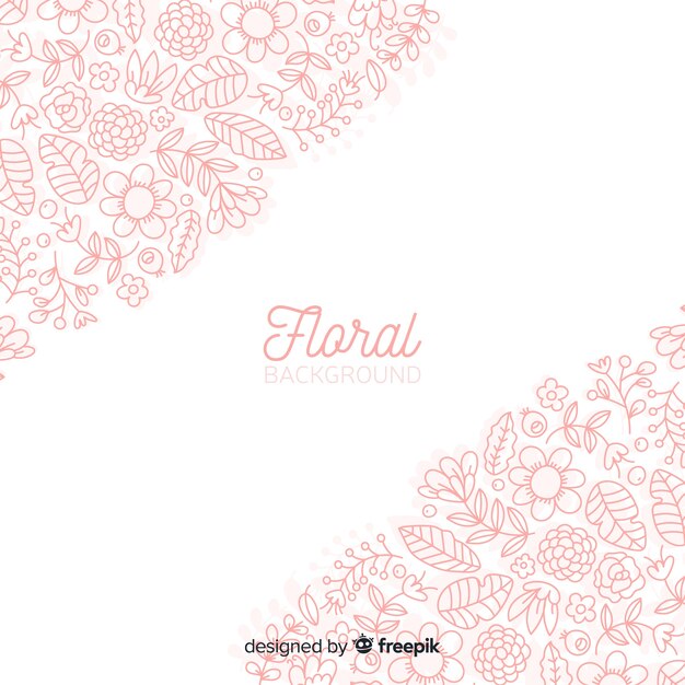 Spring floral doodles background