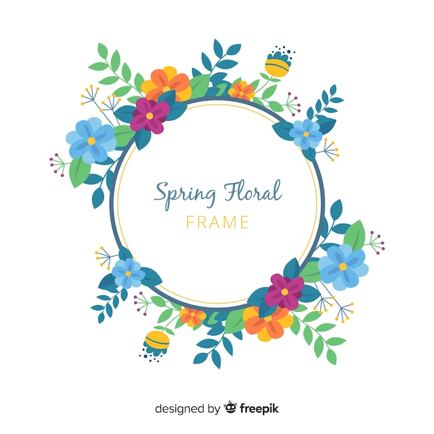 Vettore gratuito sfondo cornice floreale di primavera