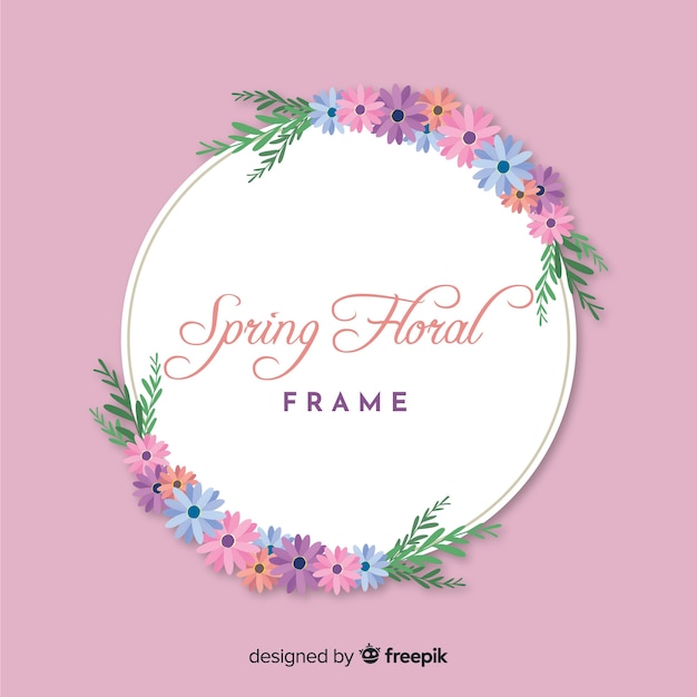 Spring floral frame background