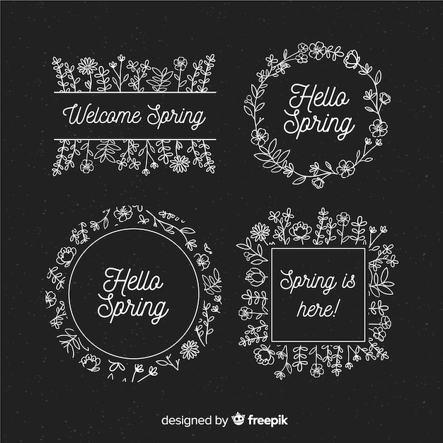 Free vector spring floral frame collection